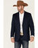 Image #1 - Cripple Creek Men's Navy Lubbock Small Plaid Button-Front Western Sportcoat , , hi-res