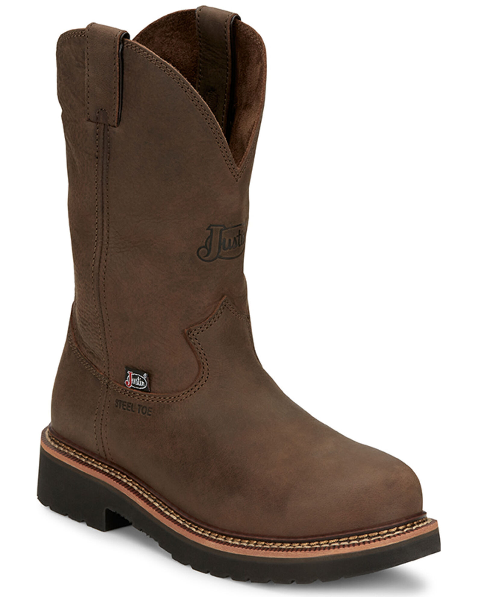 Justin Men s Carbide Pull On Work Boots Steel Toe