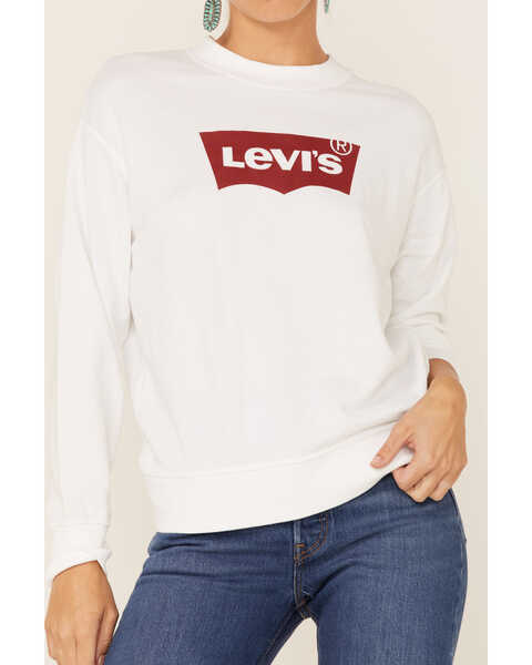 Levis Women's White Batwind Logo Crew Sweatshirt - Country Outfitter