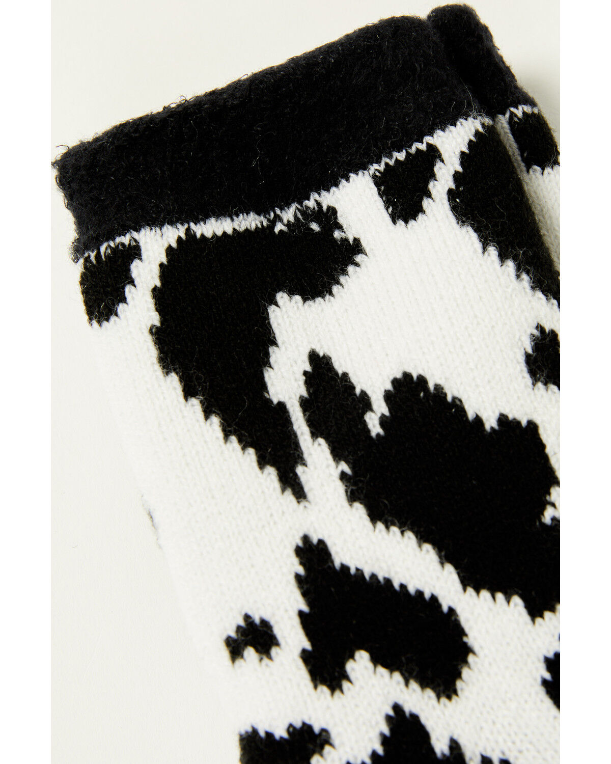 Image #2 - Boot Barn Girls' Cow Print Cozy Socks, Black, hi-res