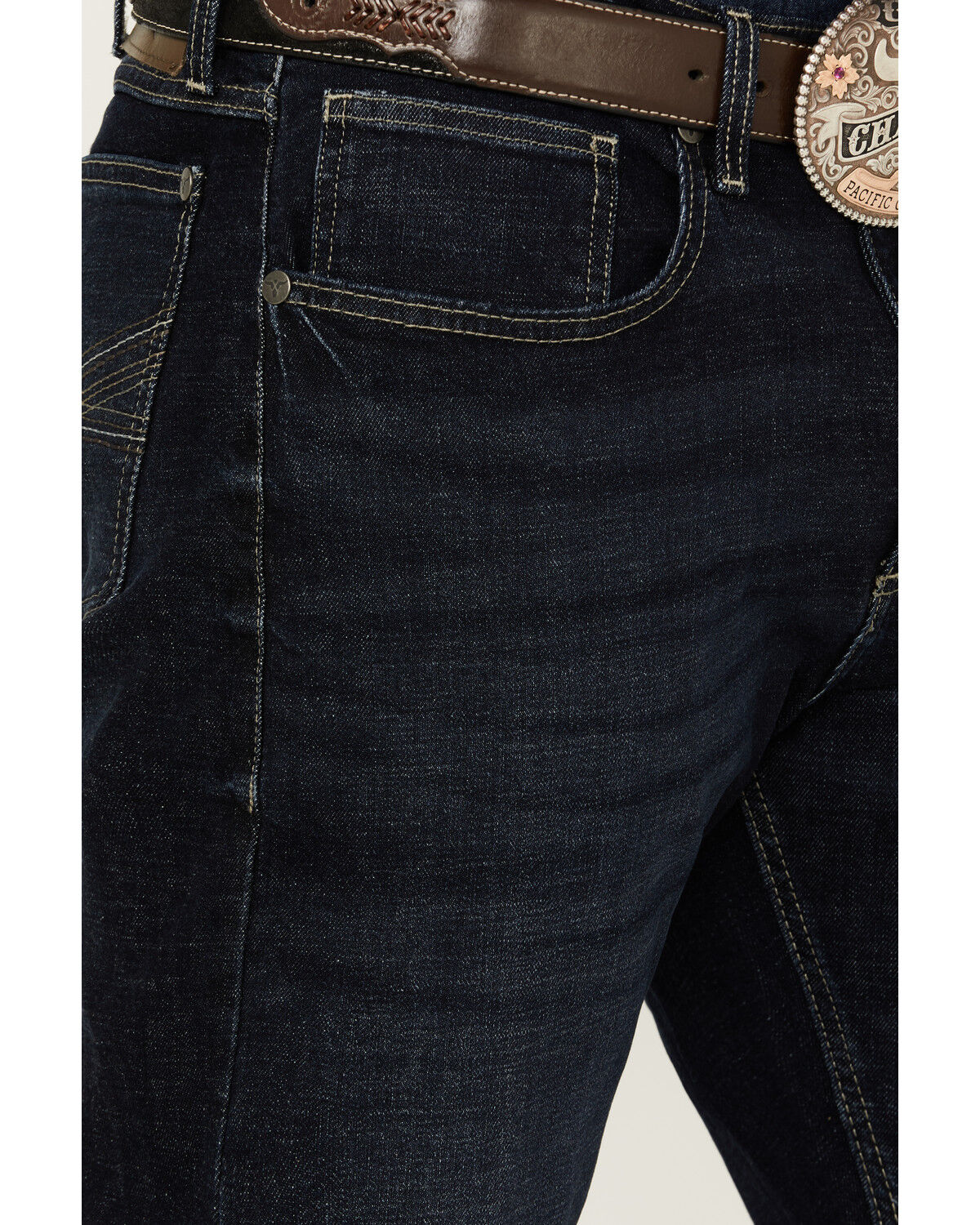 Image #2 - Wrangler 20X Men's Bowden Dark Wash Vintage Bootcut Stretch Denim Jeans - Tall, Dark Wash, hi-res