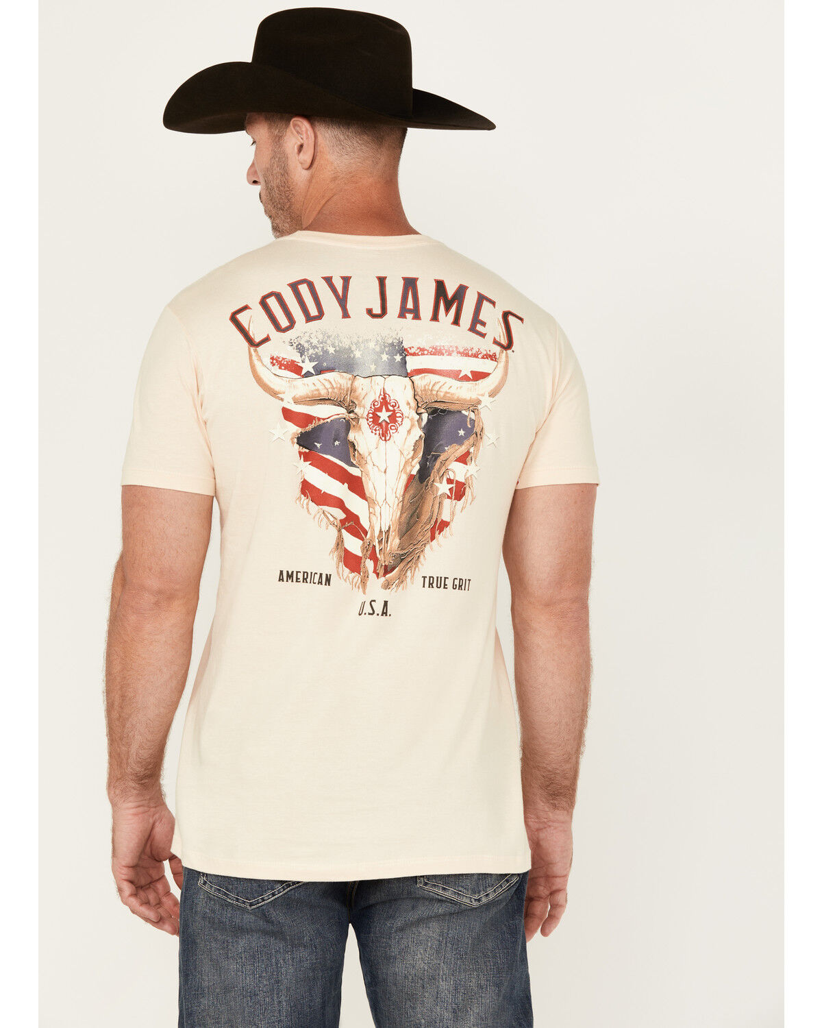 Image #1 - Cody James Men's Rag And Bones Americana Short Sleeve Graphic T-Shirt, Cream, hi-res