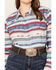 Image #3 - Roper Women's Southwestern Print Long Sleeve Snap Western Shirt - Plus, Multi, hi-res