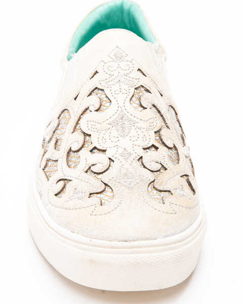 Image #4 - Corral Women's Embroidered Glitter Inlay Sneakers, White, hi-res