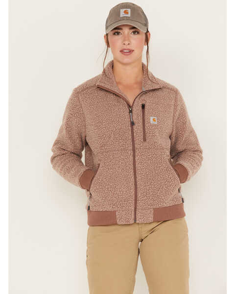 Carhartt Women's Fleece Jacket, Brown, hi-res