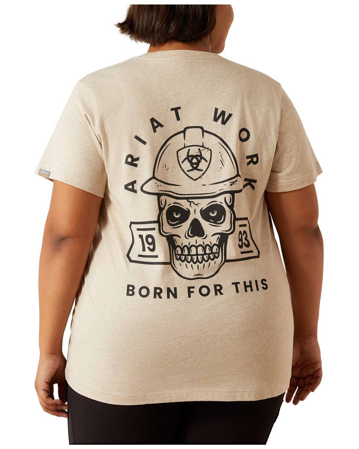 Image #1 - Ariat Women's Rebar Born For This Short Sleeve Graphic Work Tee - Plus, Beige, hi-res