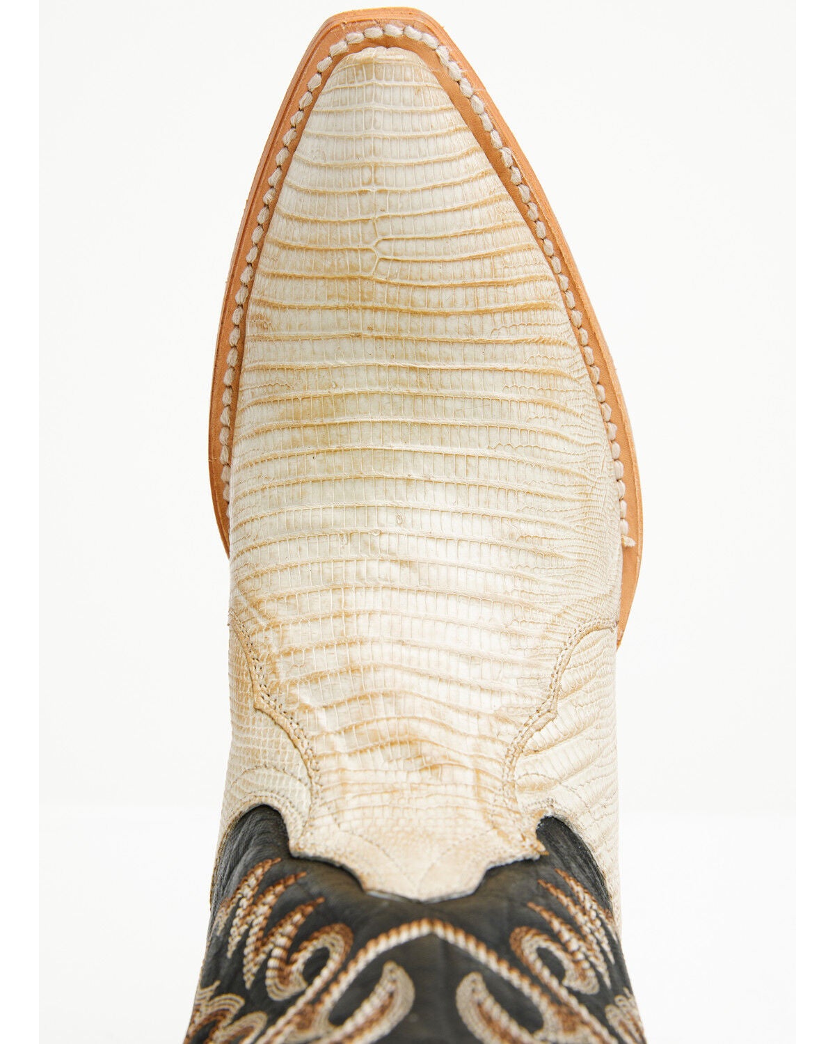 Image #6 - Dan Post Women's Exotic Teju Lizard Western Boots - Snip Toe, Ivory, hi-res
