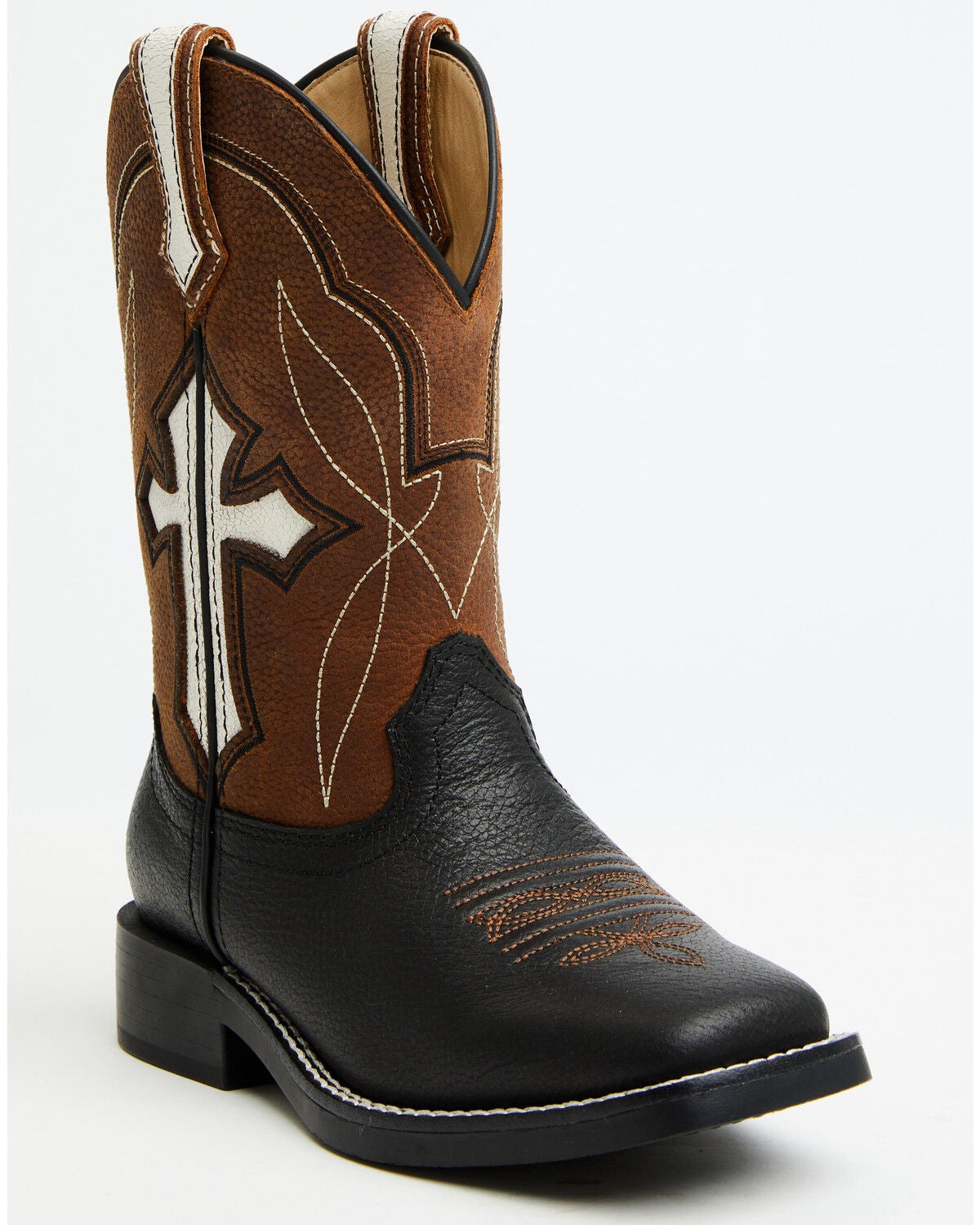 Cody James Boys' Zeke Western Boots - Broad Square Toe, Black, hi-res