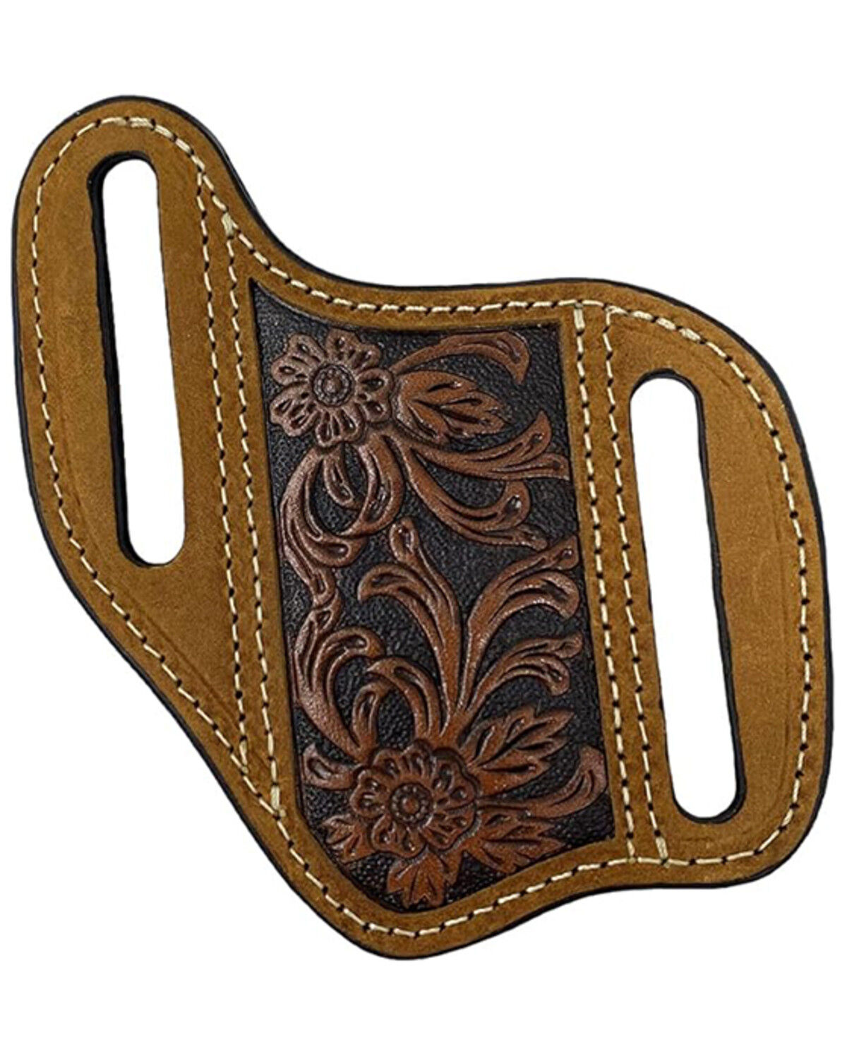 Image #1 - Ariat Floral Embossed Pancake Knife Sheath, Tan, hi-res