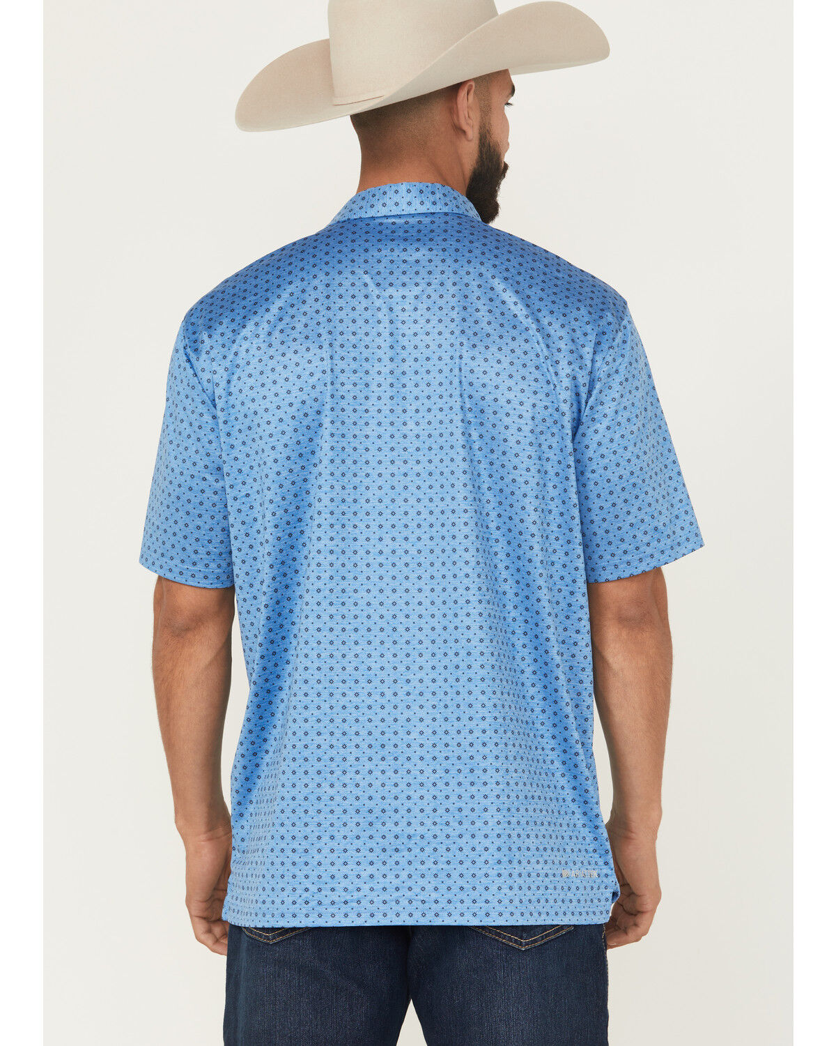 Image #4 - Ariat Men's Charger 2.0 Geo Print Short Sleeve Button-Down Polo Shirt, Blue, hi-res