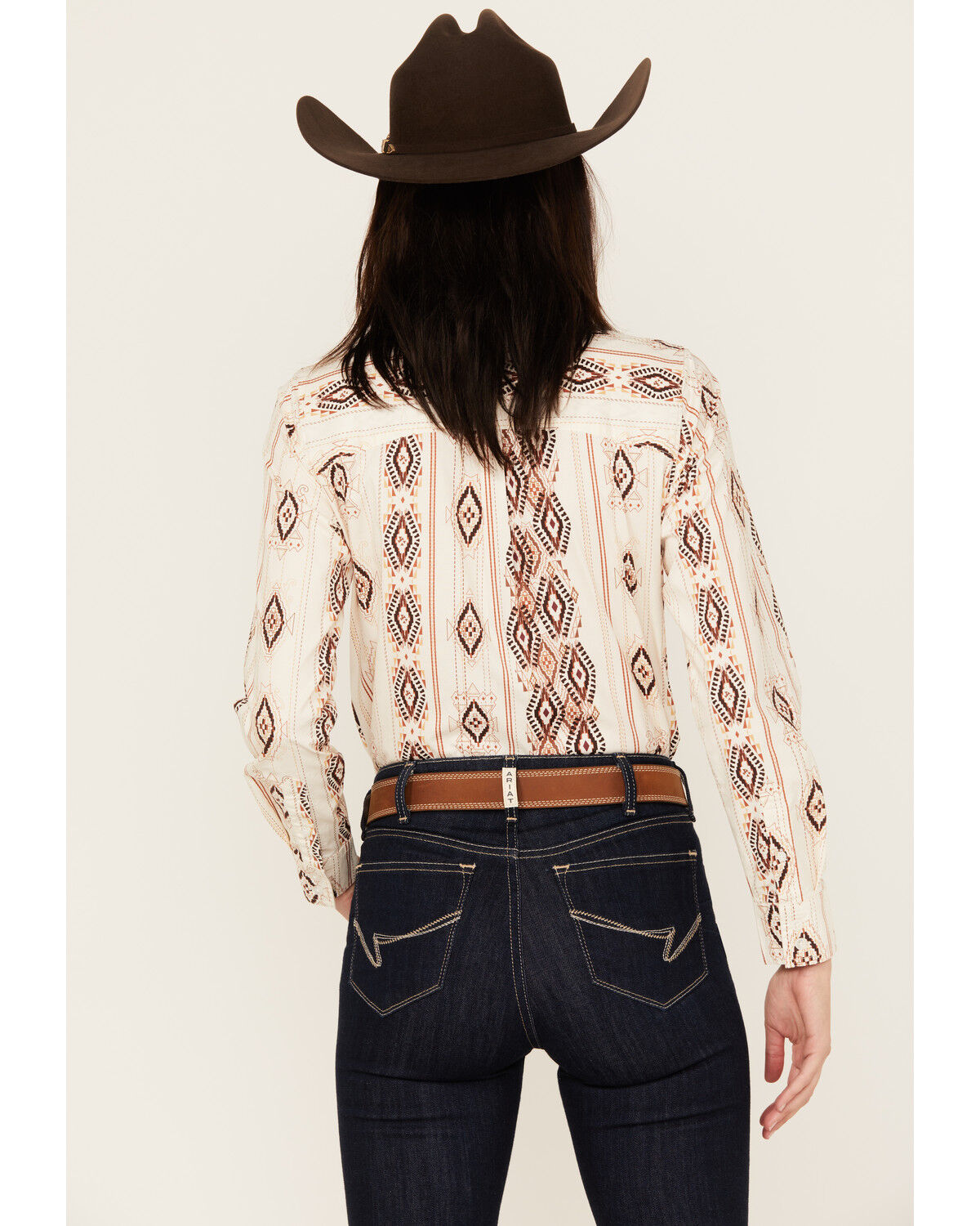 Image #4 - Shyanne Women's Printed Long Sleeve Riding Shirt, Cream, hi-res