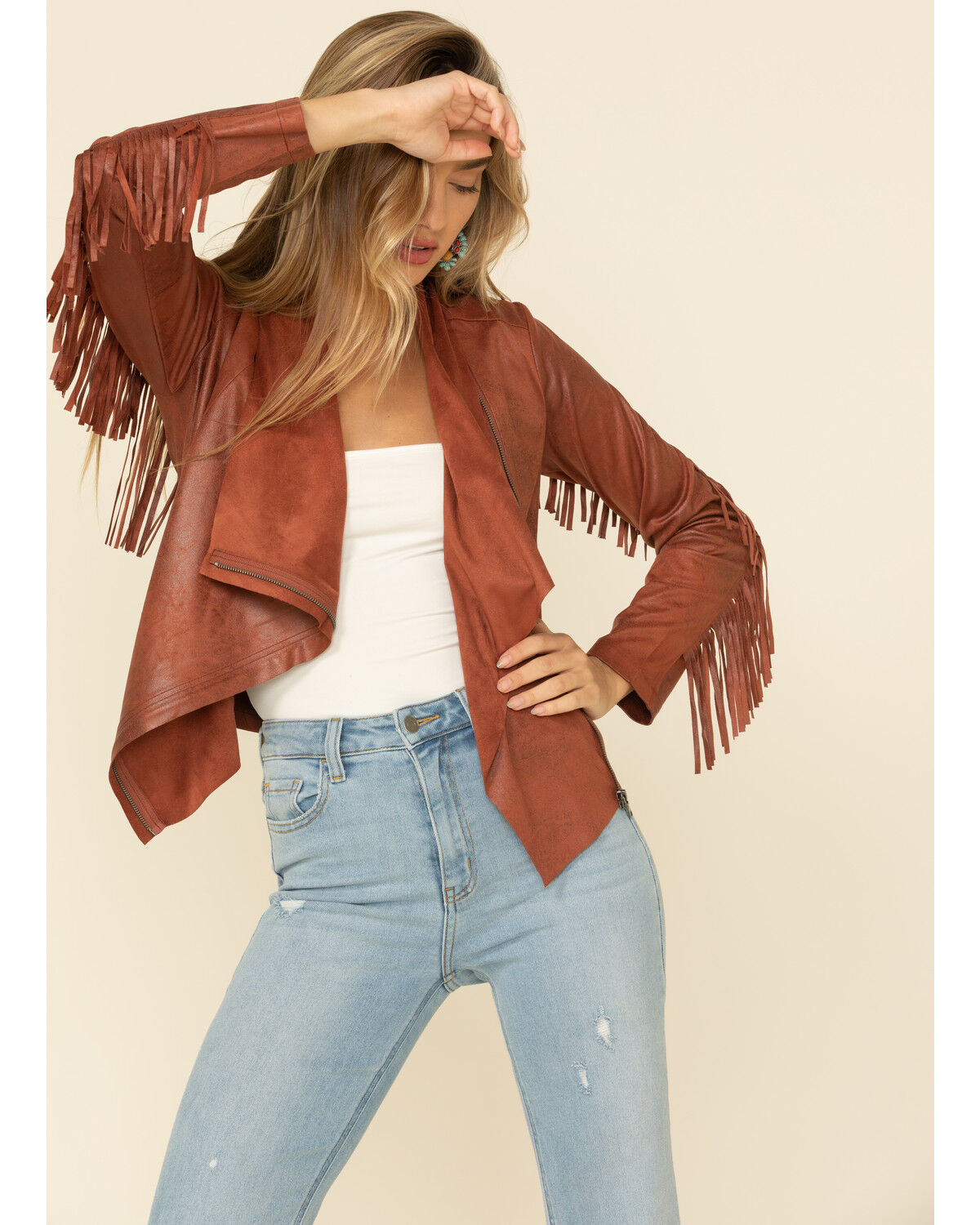 Womens fringe jacket clearance Clearance