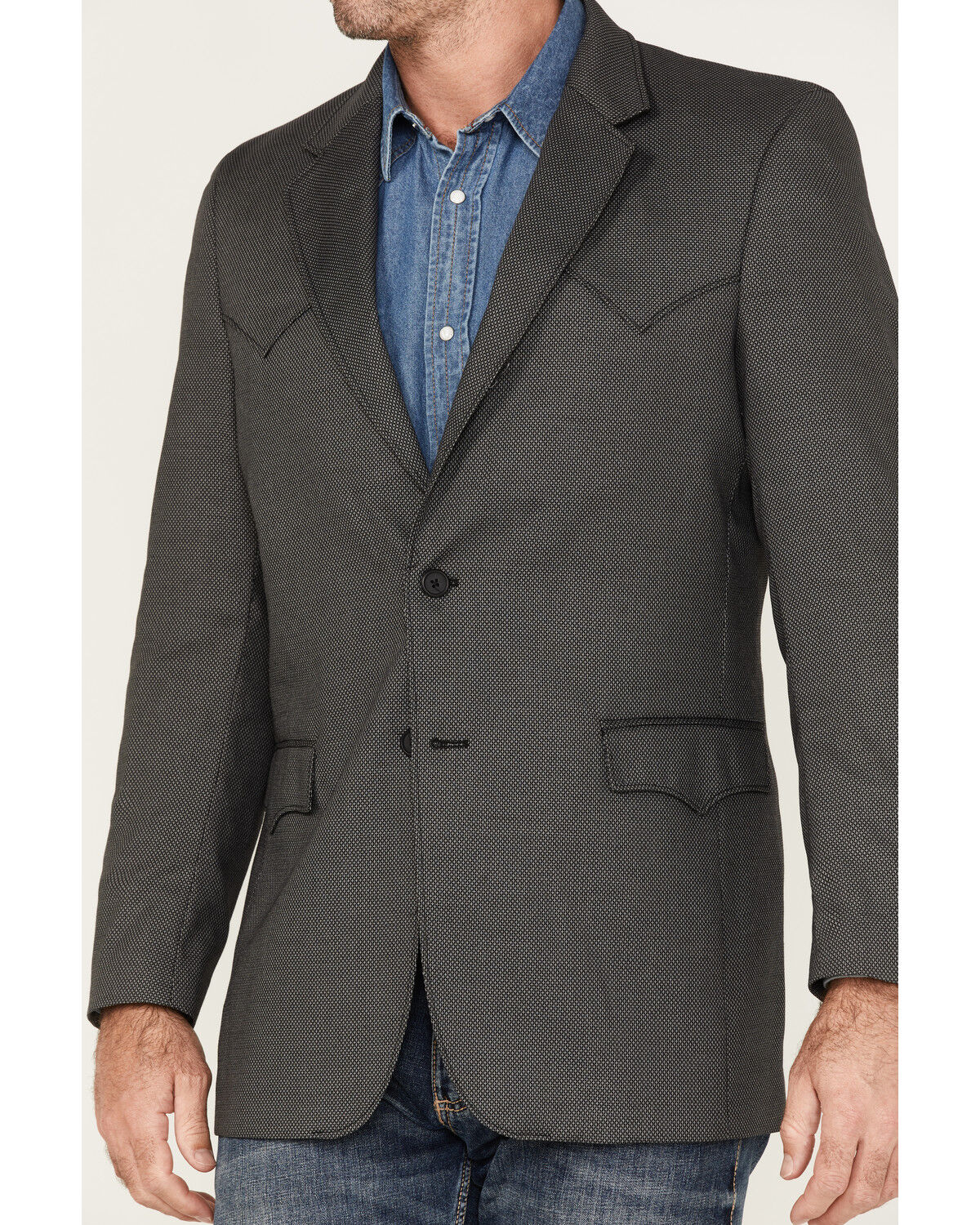 Image #3 - Circle S Men's Plano Sportcoat, Black, hi-res