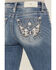 Image #2 - Miss Me Women's Medium Wash Mid Rise Butterfly Pocket Bootcut Stretch Denim Jeans, Medium Wash, hi-res