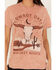 Image #3 - Youth in Revolt Women's Cowboy Days Short Sleeve Graphic Tee, Coral, hi-res