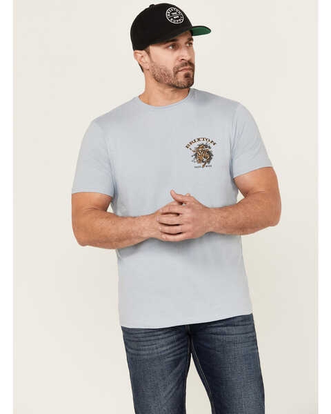 Brixton Men's El Toro Short Sleeve Graphic T-Shirt , Light Blue, hi-res