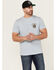 Image #1 - Brixton Men's El Toro Short Sleeve Graphic T-Shirt, Light Blue, hi-res