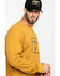 Hawx Men's Brown Box Logo Graphic Thermal Long Sleeve Work Shirt , Brown, hi-res