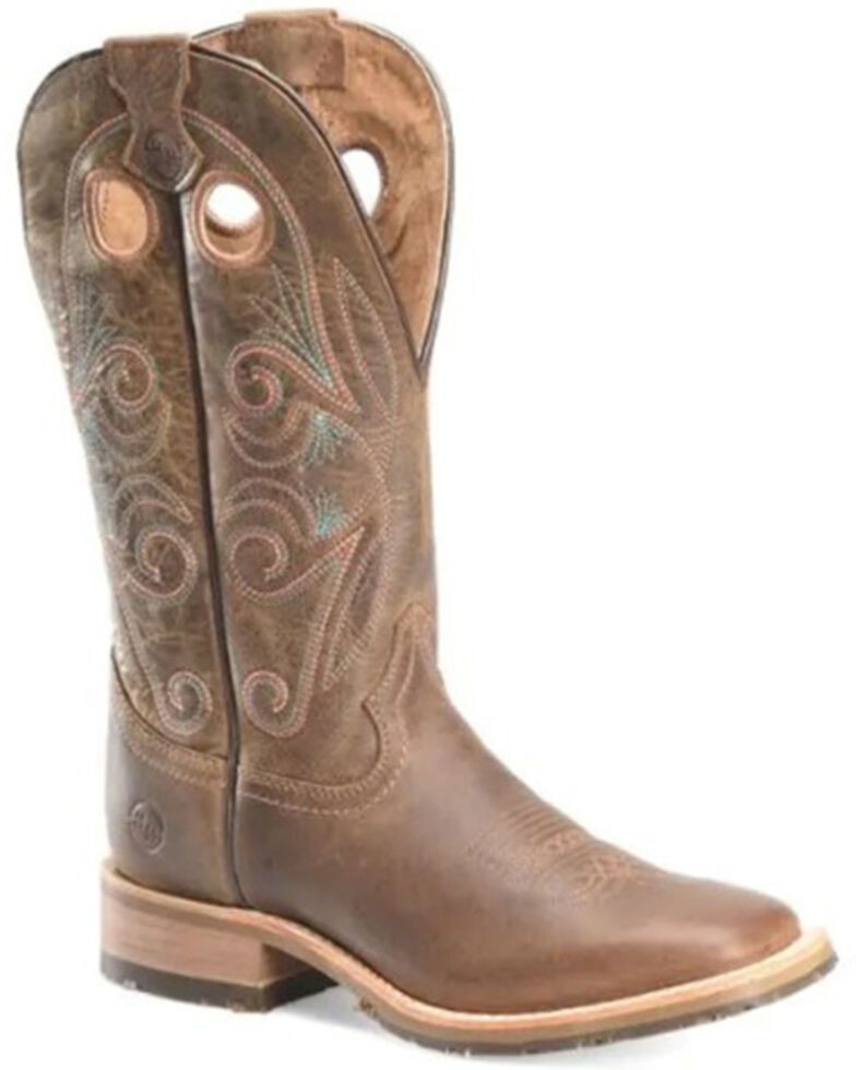 Double H Women's Grace Roper Western Boot - Square Toe, Brown, hi-res