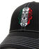 Cody James Men's Mexico Flag Sugar Skull Embroidered Mesh-Back Ball Cap , Black, hi-res