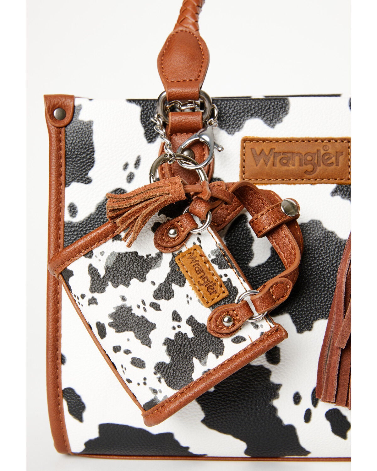 Image #2 - Wrangler X Boot Barn Cow Print Mini Handbag Charm, Multi, hi-res