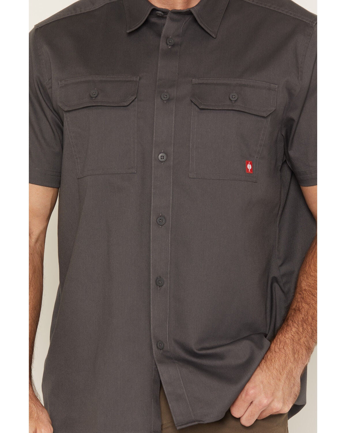 Image #3 - Strauss Men's E.S. Iconic Short Sleeve Button-Down Work Shirt, Grey, hi-res