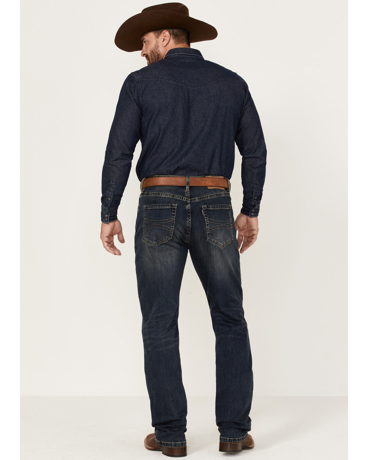 Image #1 - Hooey by Rock & Roll Denim Men's Dark Wash Double Barrel Reflex Stackable Bootcut Jeans, Dark Wash, hi-res