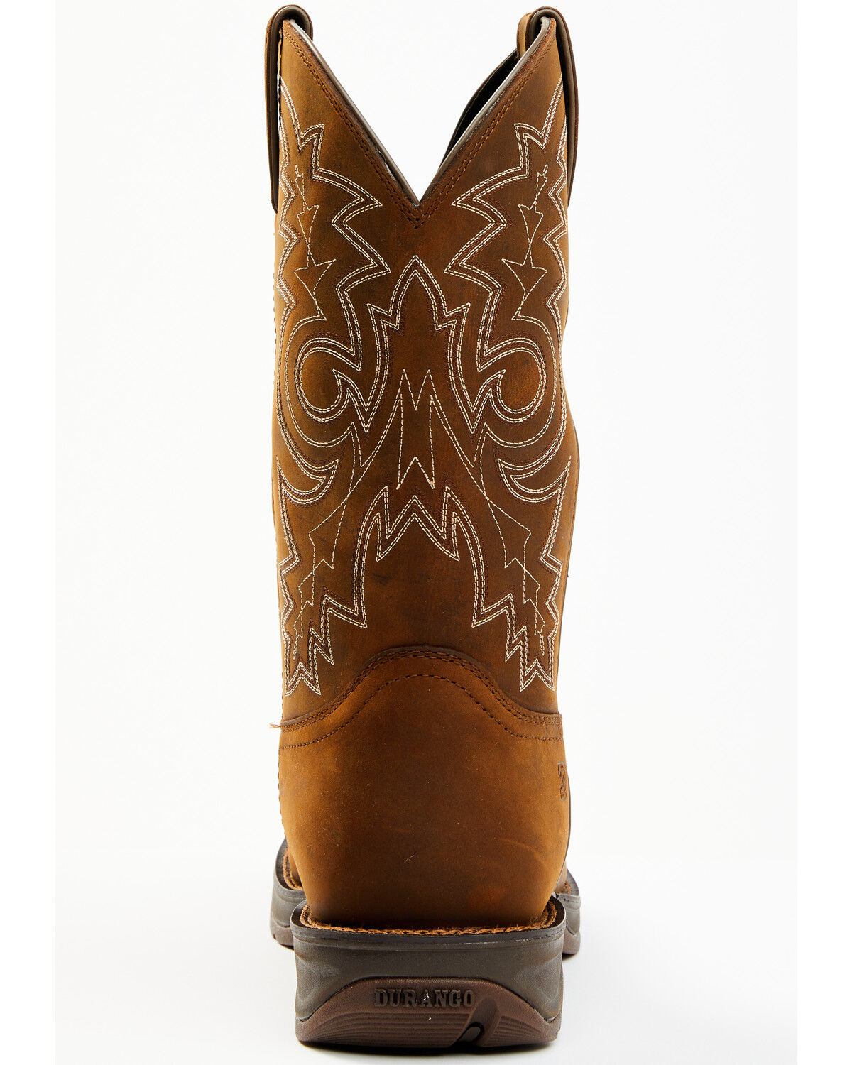 Image #5 - Durango Men's Rebel Pull On Waterproof Work Western Boots - Steel Toe, Brown, hi-res