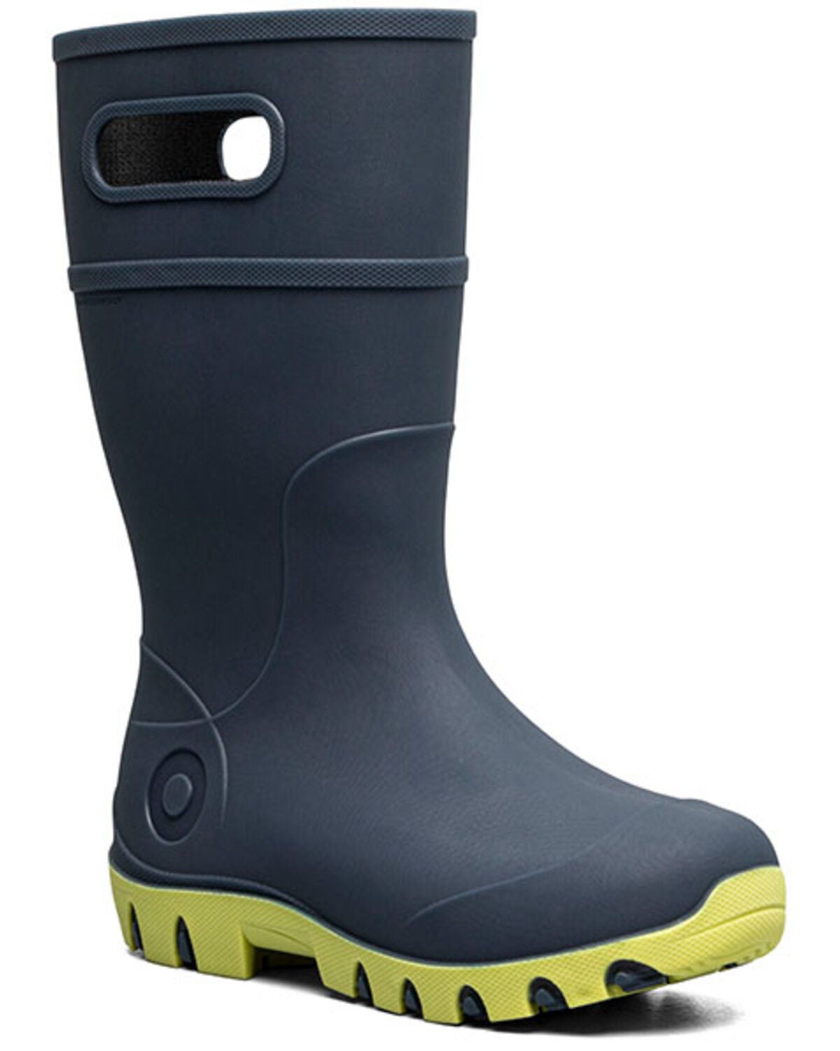 Bogs Boys' Essential Tall Rain Boots - Round Toe, Navy, hi-res