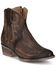 Image #1 - Circle G Women's Embroidered Tobacco Fashion Booties - Round Toe, Dark Brown, hi-res