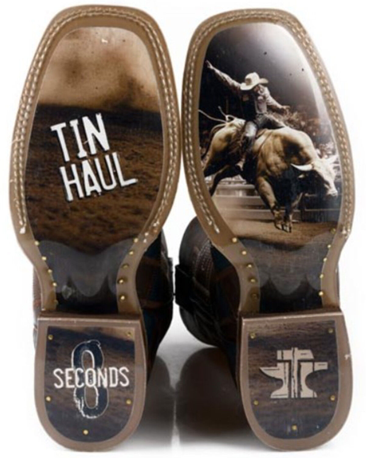 Image #2 - Tin Haul Men's Check Me Out Western Boots - Broad Square Toe, Brown, hi-res