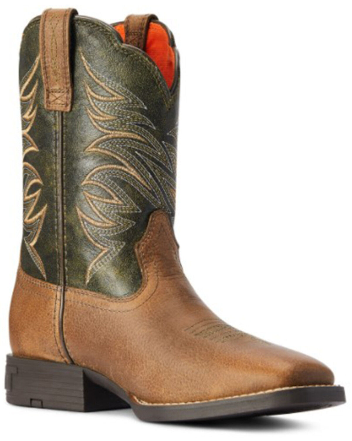 Image #1 - Ariat Boys' Firecatcher Alflafa Western Boots - Broad Square Toe, Brown, hi-res