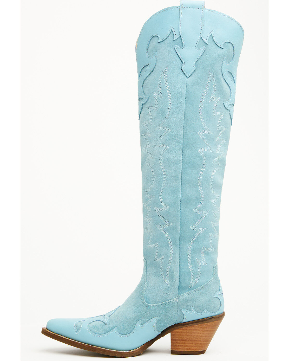 Image #3 - Dingo Women's Drama Queen Overlay Tall Western Boots - Round Toe, Blue, hi-res