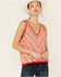 Wrangler Women's Red Striped Sweater Knit Tank Top , Red, hi-res