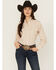 Image #2 - Cowboygirl by Jenna Paulette Women's Solid Long Sleeve Pearl Snap Western Shirt, Tan, hi-res