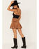 Image #4 - Shyanne Women's Faux Suede Ruffle Skirt, Brown, hi-res