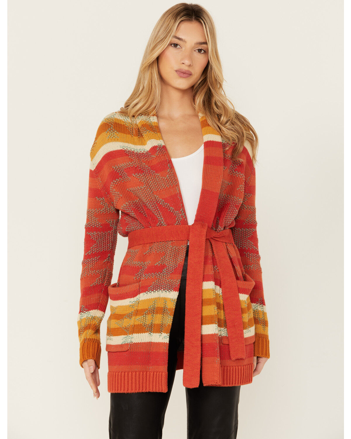 Image #1 - Pendleton Women's Printed Cardigan, Brown, hi-res