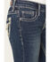 Image #4 - Rock & Roll Denim Girls' Dark Wash Star Embroidered Bootcut Stretch Denim Jeans, Dark Wash, hi-res