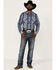 Image #2 - Rock & Roll Denim Men's Vertical Southwestern Stripe Long Sleeve Snap Western Shirt, Blue, hi-res