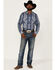 Image #2 - Rock & Roll Denim Men's Vertical Southwestern Stripe Long Sleeve Snap Western Shirt , Blue, hi-res
