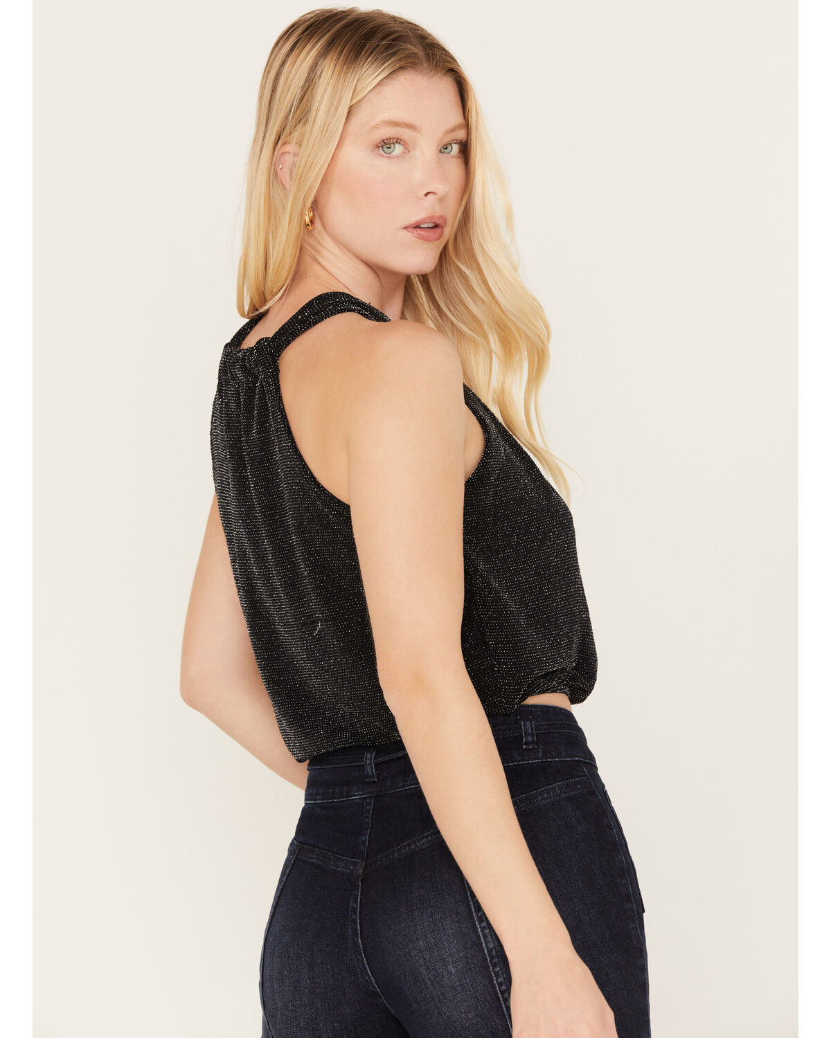 Image #4 - By Together Women's Criss Cross Halter Crop Top, Black, hi-res