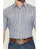 Image #3 - Ely Walker Men's Barbed Wire Striped Short Sleeve Pearl Snap Western Shirt, Blue, hi-res