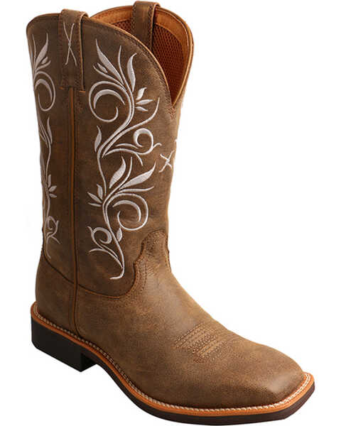 Twisted X Women's Top Hand Boot - Broad Square Toe, Brown, hi-res