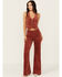 Image #1 - Rolla's Women's East Coast High Rise Corduroy Flare Pants, Brick Red, hi-res