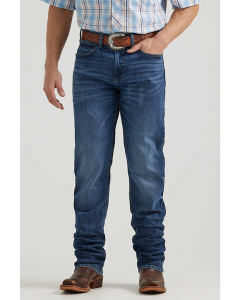 Wrangler 20X Men's Warren Medium Wash Slim Straight Stretch Denim Jeans - Tall , Medium Wash, hi-res