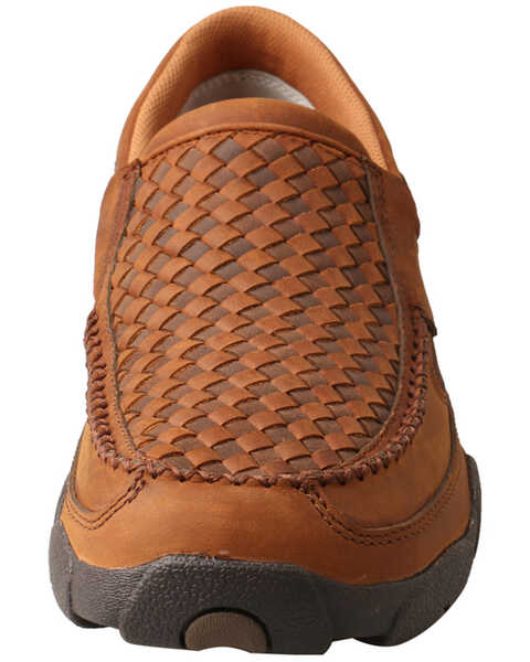 Twisted X Men's Basket Weave Slip-On Shoes - Moc Toe, Brown, hi-res