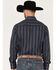 Image #4 - Roper Men's Striped Long Sleeve Pearl Snap Western Shirt, Black, hi-res