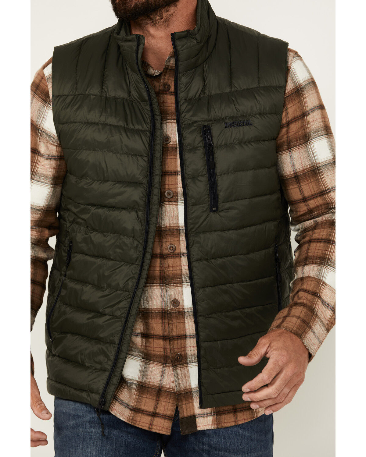 Image #3 - Resistol Men's Cold Bloq Puffer Vest, Olive, hi-res