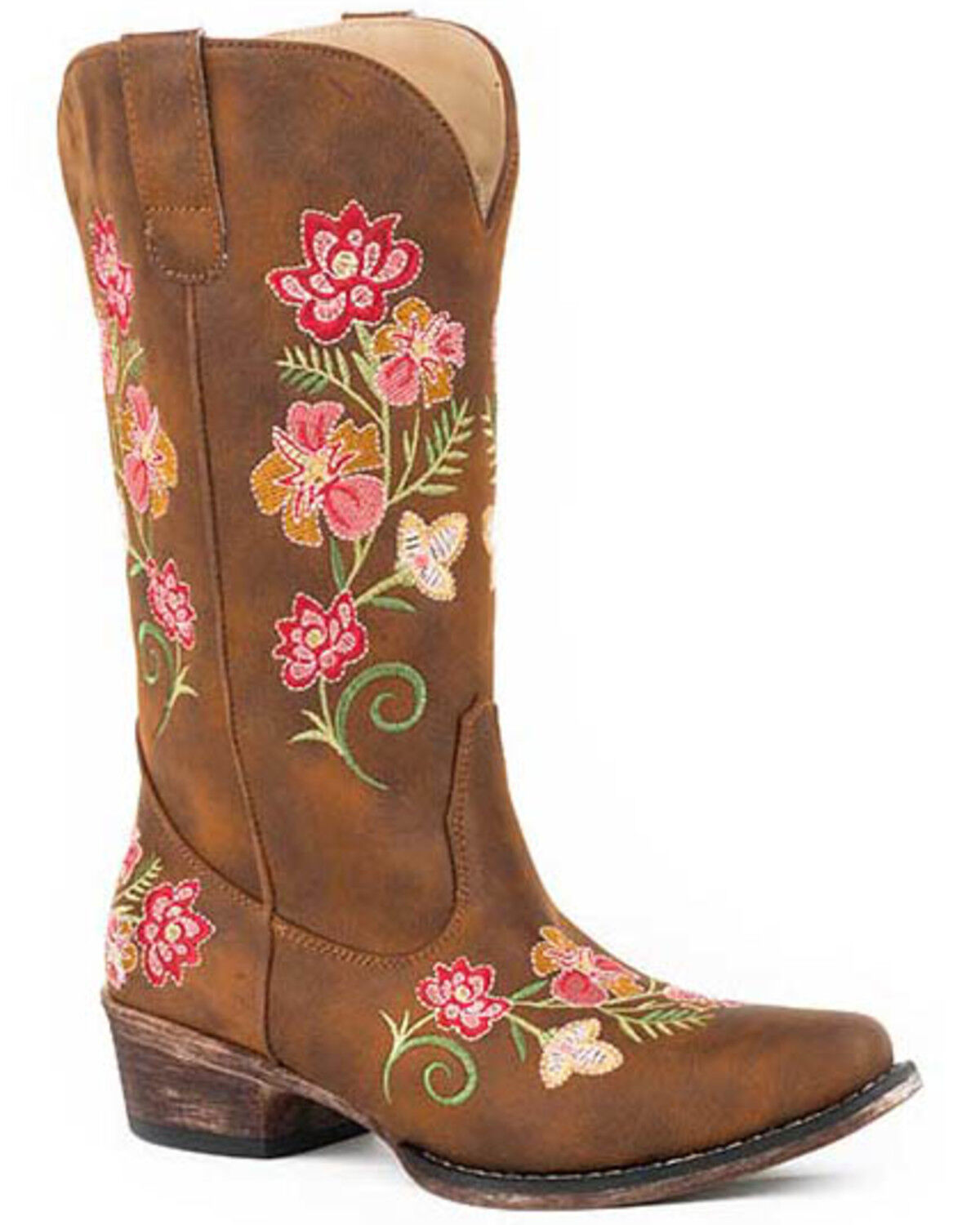 Image #1 - Roper Women's Vintage Cognac Western Boots - Snip Toe, Tan, hi-res