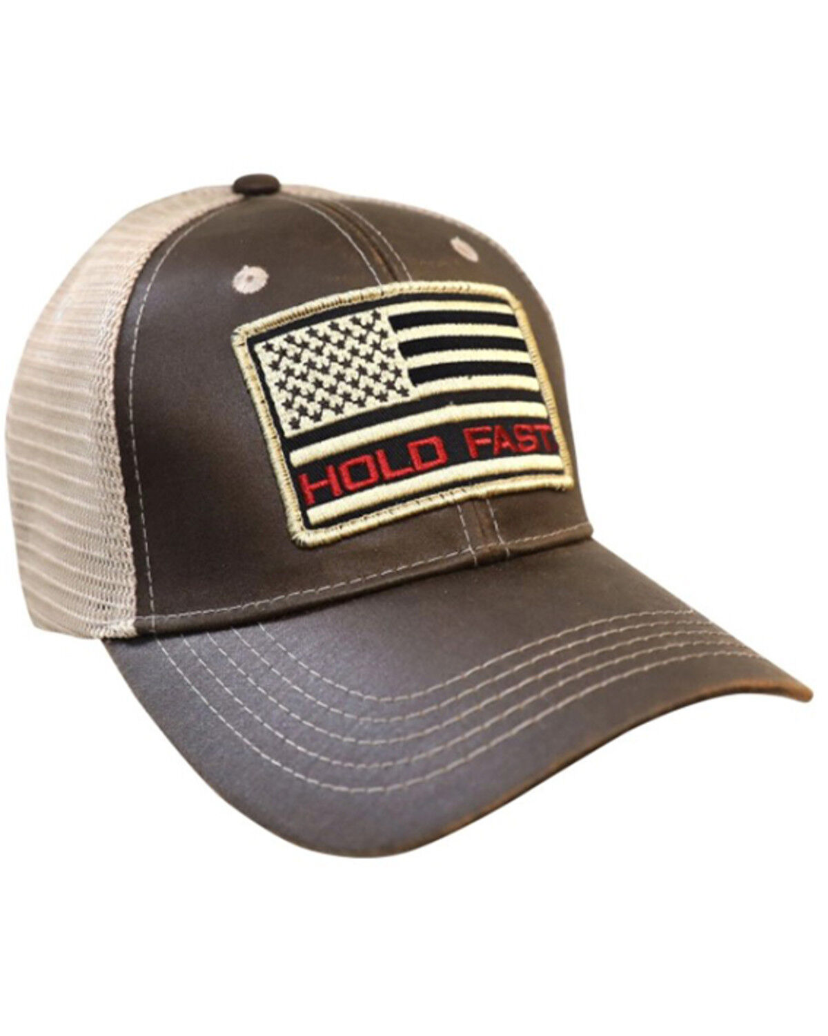 Image #1 - Kerusso Men's Hold Fast Flag Patch Ball Cap, Brown, hi-res